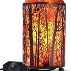 Himalayan Salt Lamp, Salt Rock Lamp Natural Night Light in Forest Design Metal Basket with Dimmer Switch (4.1 x 6.5 4.4-5lbs), 25Watt Bulbs & ETL Cord 1 Pack