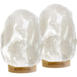 Omonic 2-Pack White Himalayan Salt Lamp – 5-8lbs