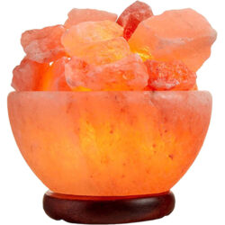 Spantik Himalayan Salt Lamp Bowl with Natural Crystal Chunks