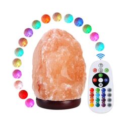 USB Himalayan Salt Night Light (5.5″) with Remote Color Options